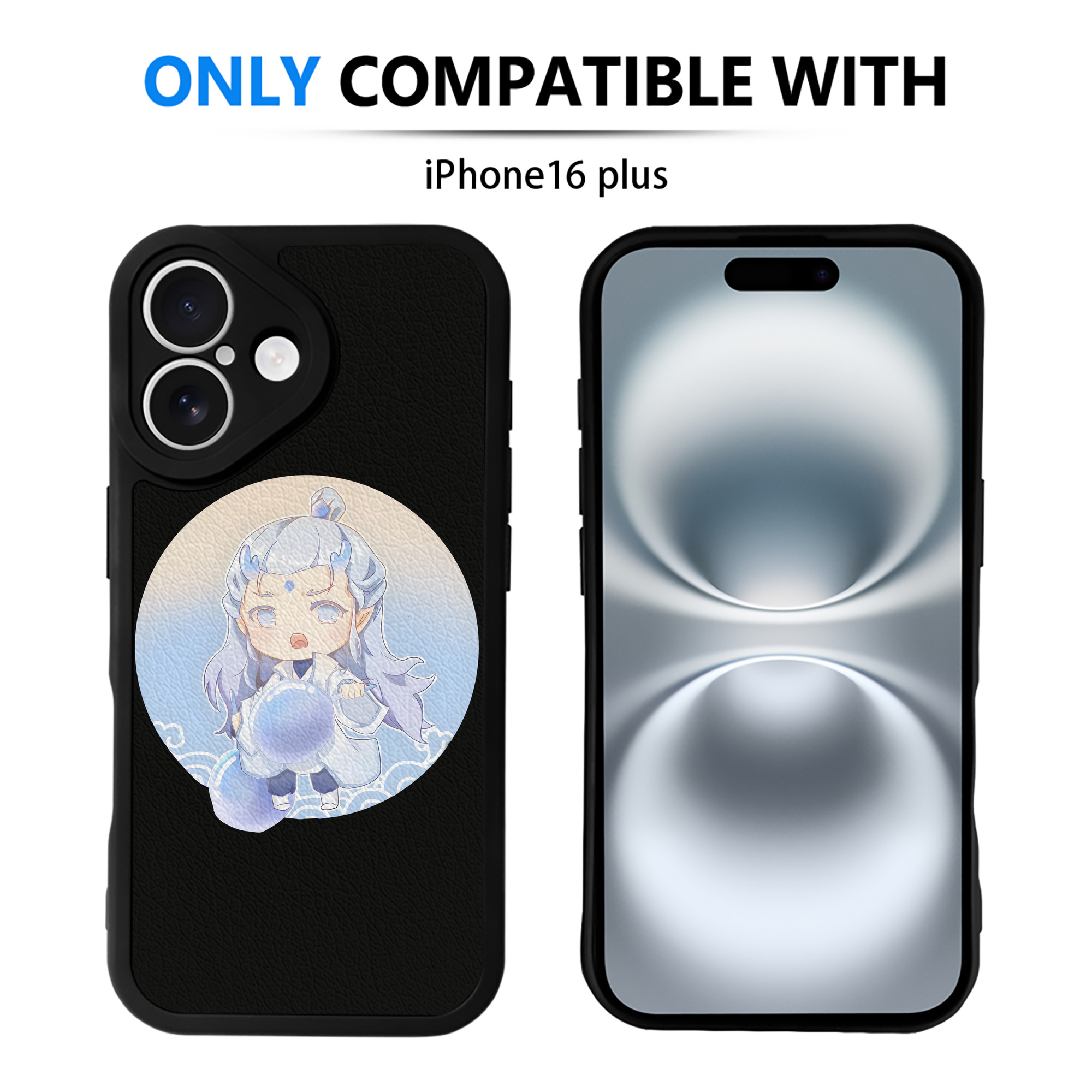 （画像用） Ne Zha 2 ナタ 魔童の大暴れ 【iPhone 16シリーズ対応】シリコンスマホケース（レザー調） 材質：シリコン